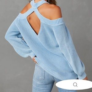 Vici cool breeze cotton cold shoulder sweater